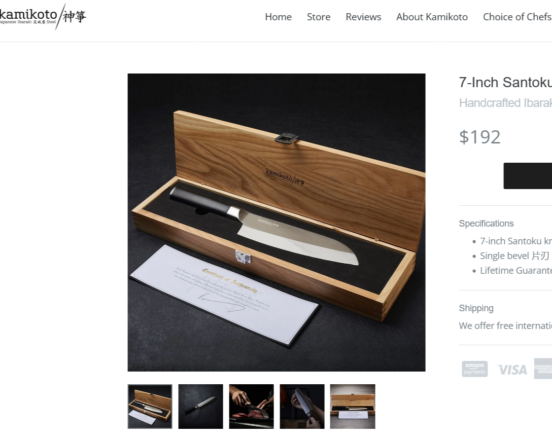 Kamikoto 7inch Santoku Knife With COA Ultra Sharp Chef's Knife Culinary Knife eBay