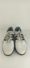 Adidas Adipower Boost Mens White Black Blue Leather Golf Shoes Sz 12