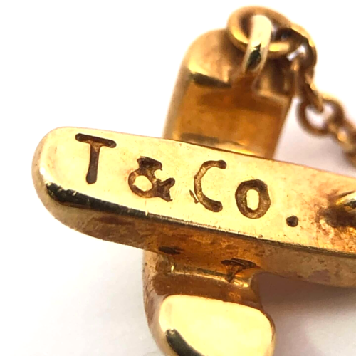 Collana Tiffany Co. in oro giallo 750 18 carati con ciondolo punto croce 18" usata 2,67g - Foto 7 di 11