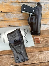 Vintage Don Hume Brown Leather Lined Duty Holster For Beretta Taurus 92 96 PT99