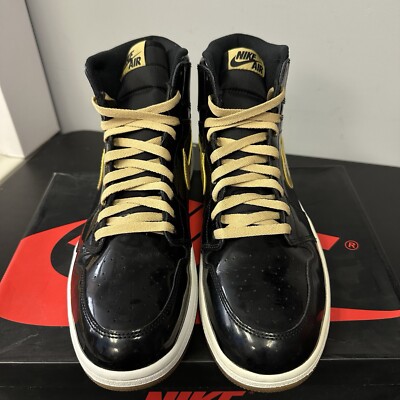 Size 14 - Nike Jordan 1 Retro High OG Black Gold PL - 555088-019