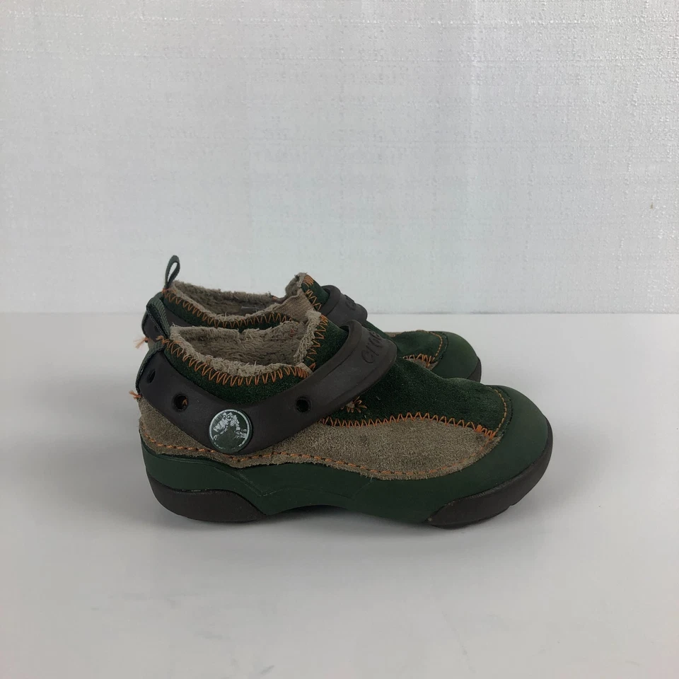 Zuecos CROCS Dawson verde gamuza forrados de piel sintética niños niñas niños pequeños talla niño 8 Foto 4 de 4