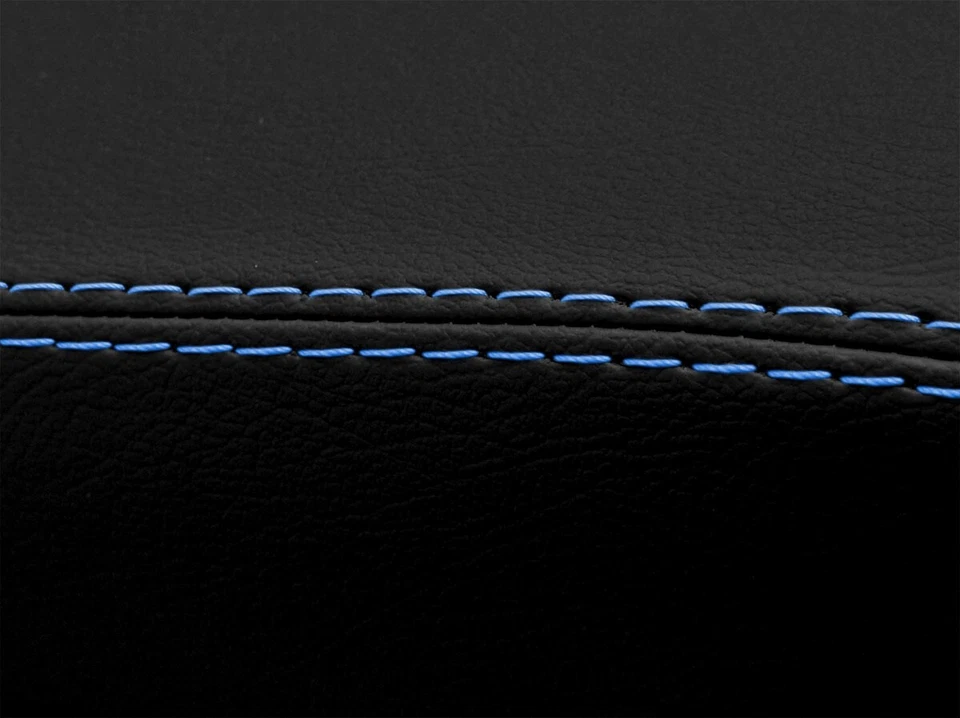 Front Door Armrest Panel Cover Leather for Honda Civic 2012-2015 Blue Stitch - Изображение 3 из 4