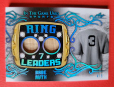 Babe Ruth GAME USED BAT CARD #d4/5 2022 LEAF IN THE GAME RING LEADERS YANKEES