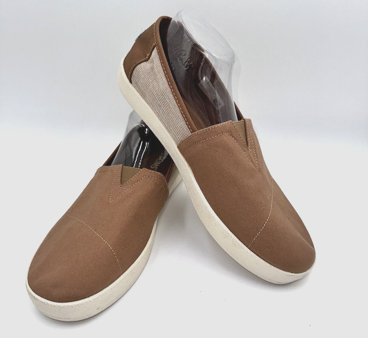 Toms Avalon Toffee w/ Weave Inset Slip On Shoes 10015240 Men's Size Brown