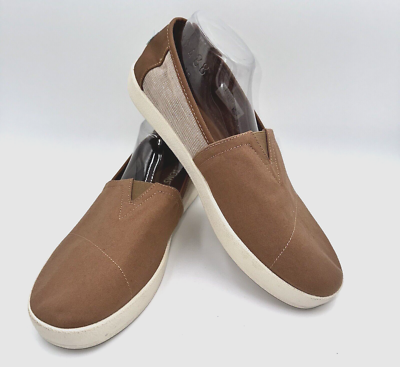 Toms Avalon Toffee w/ Weave Inset Slip On Shoes 10015240 Men's Size Brown