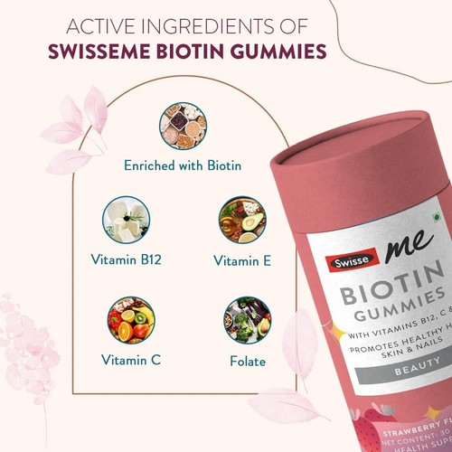 Biotin Gummies Reduces, Hair Fall & Promotes Regrowth, Supports Healthy Skin - Picture 4 of 7