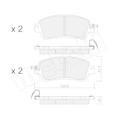 Bremsbelagsatz Scheibenbremse Metelli 22-1085-0 für Mazda Nissan Vorderachse
