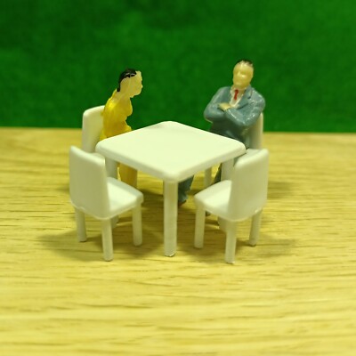 Ekstra Model 5 Sets of O Scale 1:50 a Square Table & 4 Chairs - Colors Available