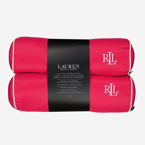 NEU RALPH LAUREN LOGO PINK DRINNEN OUTDOOR NACKENPOLSTER - Bild 8 von 8