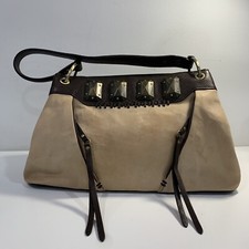 Tre Vero Vintage Nwt Leather Shoulder Satchel Bag Purse Tan Brown Strap Studded