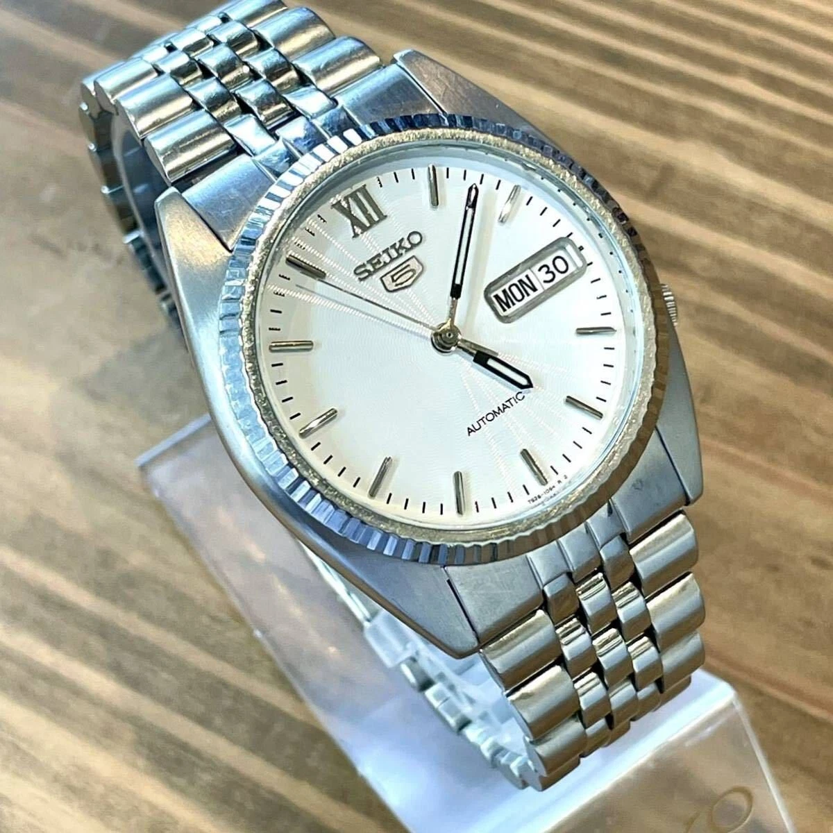 7S26 0500 SEIKO 5 Automatic Watch Silver SNXJ89 Sports Dateajust