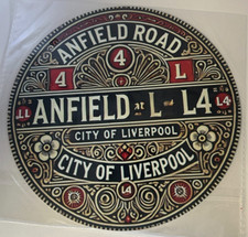 Liverpool City Of L4 Anfield Road Aluminum Wall Plaque Sign 197mm Round LFC Gift