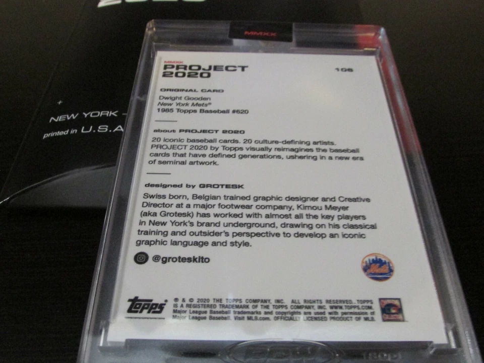 Topps Project 2020 Card #106 Dwight Gooden by Grotesk w/box In Hand - Image 3 of 4