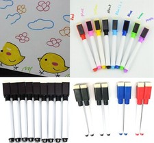 Marcadores de pizarra blanca magnéticos de 8 colores bolígrafos borrador en seco negro pizarra blanca de fácil limpieza