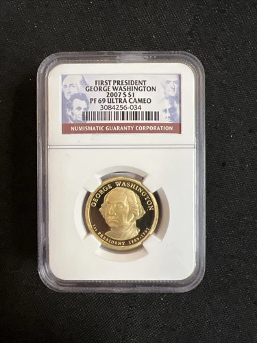 NGC PF 69 ULTRA CAMEO 2007 S FIRST PRESIDENT GEORGE WASHINGTON 1$ PROOF COIN!