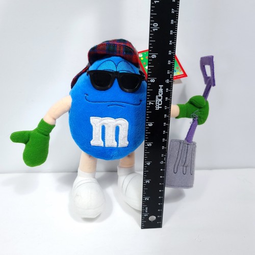 M&M's Chocolate Candy Blue Shoveling Snow Plush Stuffed Animal M And M 9in - Picture 5 of 7