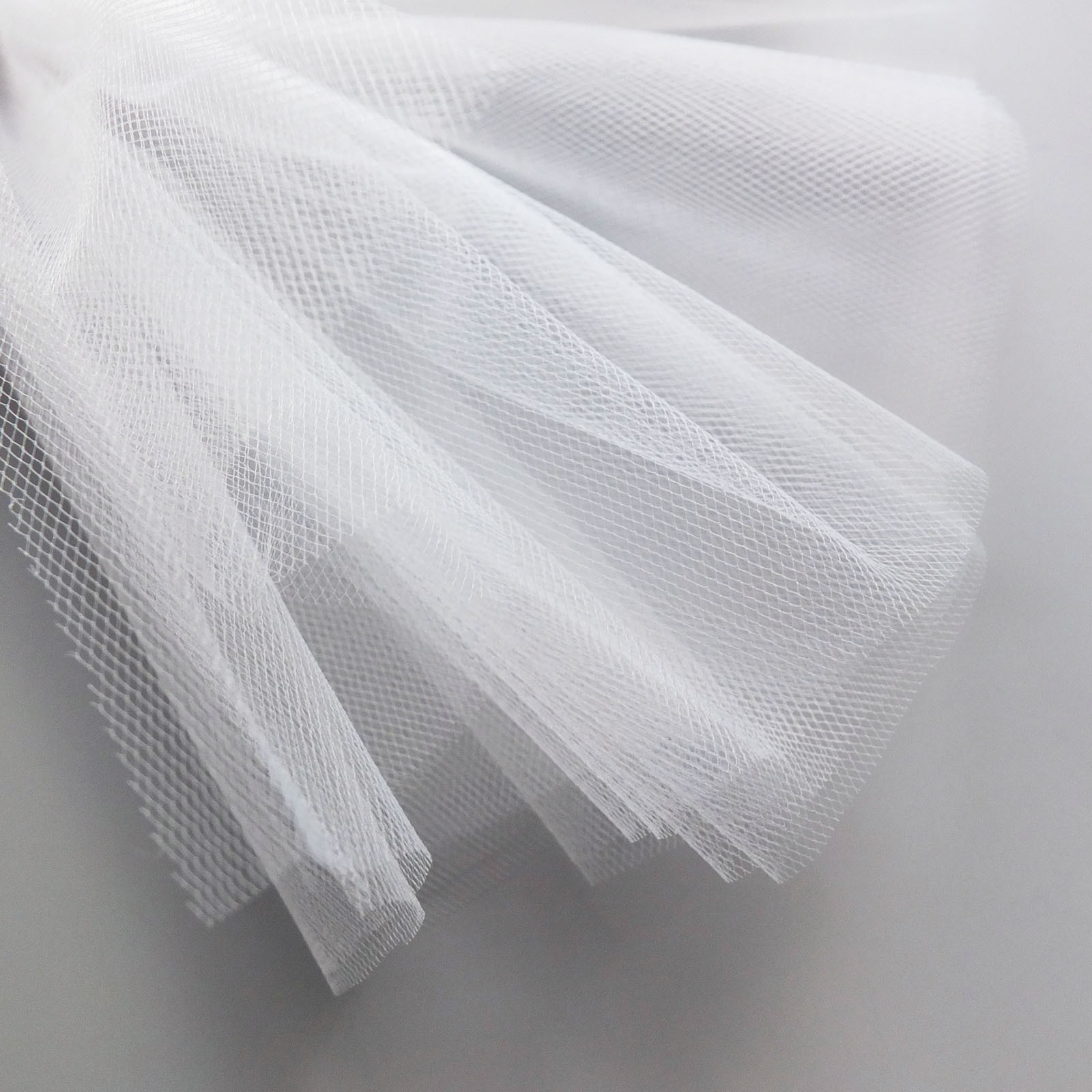 White bridal tulle veil fabric 300cm wide - fine delicate net - by the M