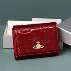 Vivienne Westwood Tri-fold Wallet Red Enamel Orb Outlet MINT With BOX