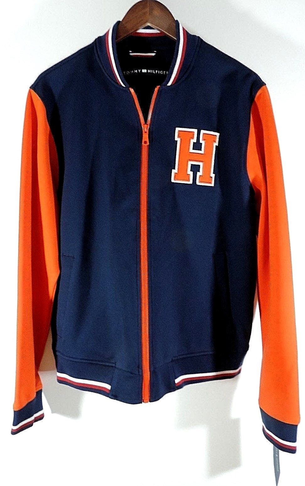 Tommy Hilfiger Mens Retro Varsity Bomber Colorblock Track Jacket
