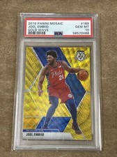 2019-20 Mosaic Basketball Joel Embiid GOLD WAVE PSA 10 POP 3!!!