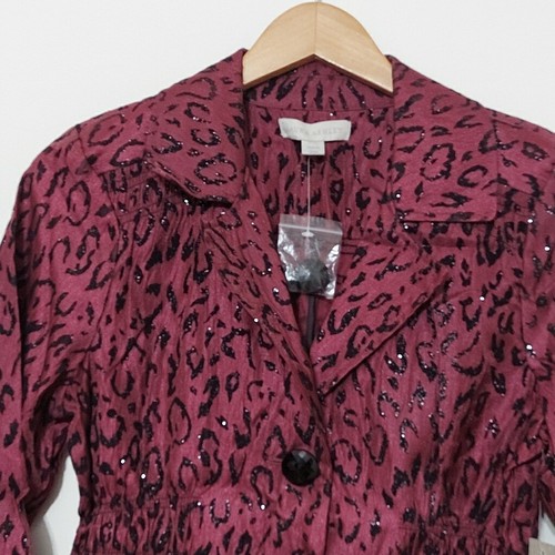Laura Ashley Cheetah Sparkle Blazer Jacket City Lights PM - Picture 7 of 12