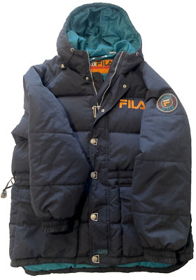 Fila Italia Men's Large ETS2 Extreme Terrain Survival Blue Puffer Down Jacket