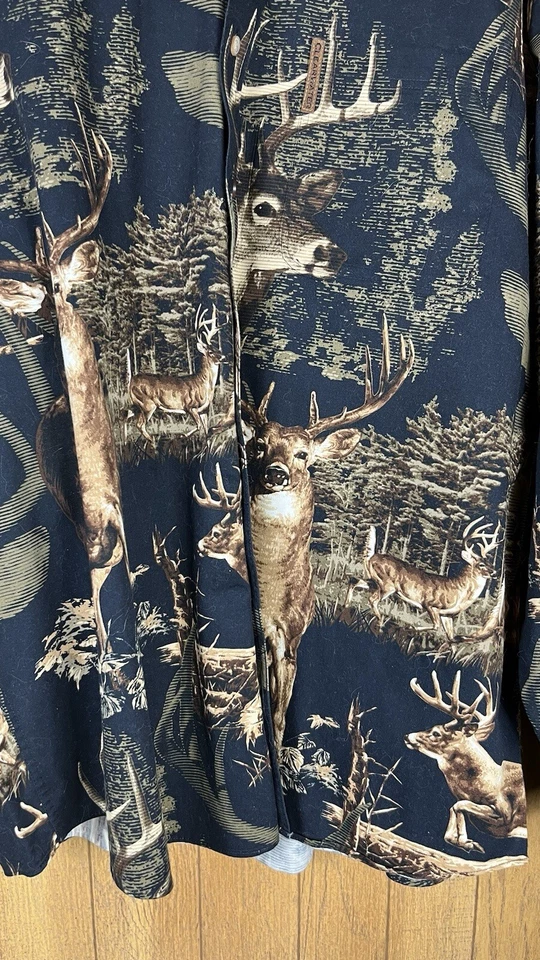 "Camisa de manga larga con botones negra Deer Buck de CLEARWATER OUTFITTERS para hombre 54""" Foto 4 de 4