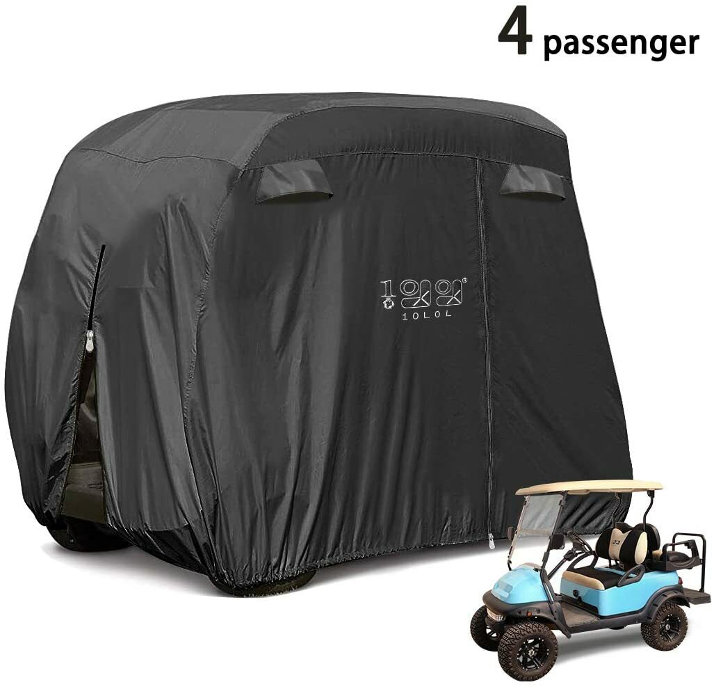 Black Golf Cart Cover for Yamaha EZGO Club Car, 400D 4 Passenger Enclosure Cover