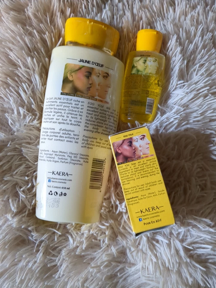 Jaune d'oeuf treatment & clarifying egg yolk body milk 450ml, SERUM and 1 SOAP - Image 3 of 4