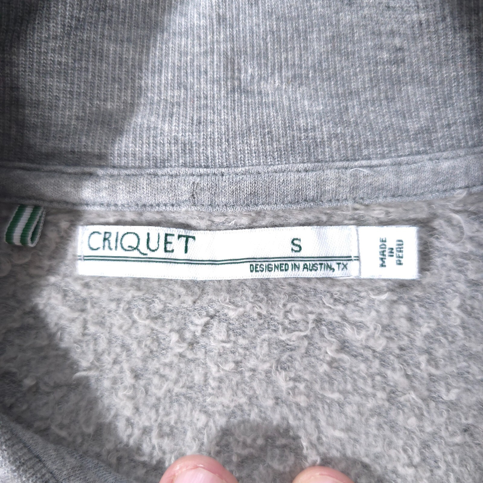 Criquet Pullover Mens Small Gray 1/4 Zip Chest Pocket Long Sleeve Outdoor Preppy