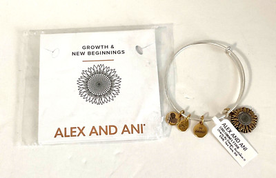 Alex and Ani Tokens Expandable Bangle  Sunflower Light NIB!