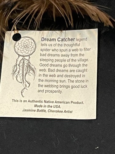 DREAM CATCHER - SALT LAKE CITY -Yellow w/Feathers - Wall Hanging - 8 in long - Picture 5 of 12