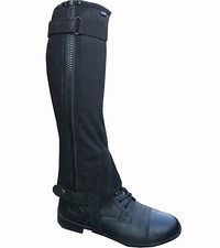 Ryda Ladies Mens Black Washable Amara Suede Horse Riding Half Chaps Gaiter 5
