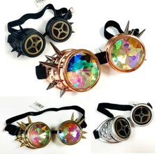 Steampunk Goggles Punk Retro Glasses Cyber Goth Cosplay Christmas Rainbow Goggle