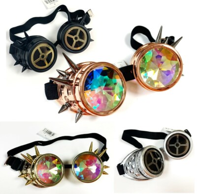 Steampunk Brille Punk Retro Brille Cyber Goth Cosplay Weihnachten Regenbogenbrille