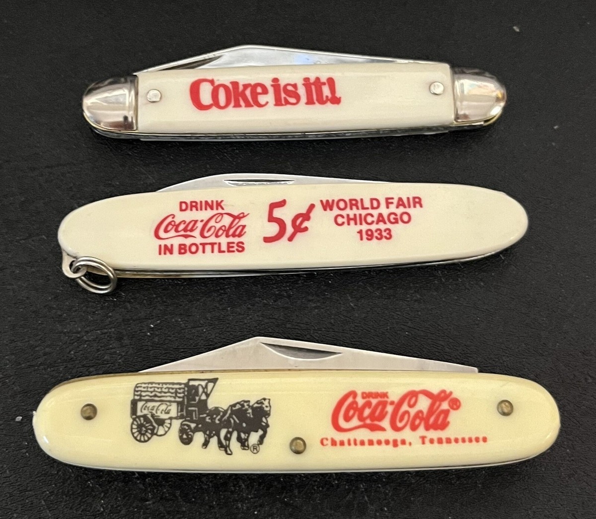 Vintage Coke Pocket Knife Lot Of 3 - Lot Of 3 Coca Cola Pocket