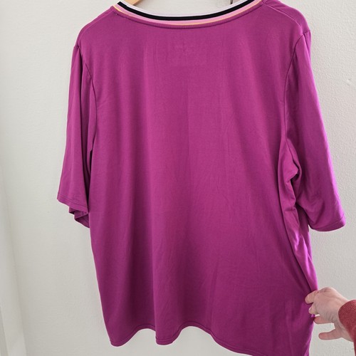 Cuddl Duds Womens size 1X Purple Short Sleeve Sleep Shirt Top - Picture 2 of 8