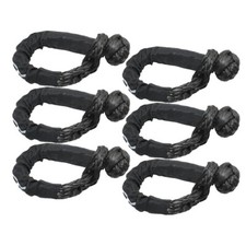 6 Pack Soft Shackle Rope Synthetic Tow Recovery Strap 56000lbs Breaking Power