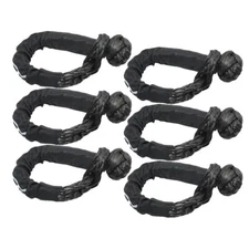 6 Pack Soft Shackle Rope Synthetic Tow Recovery Strap 56000LBS Breaking Power