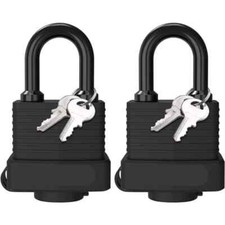 2 PACK Weatherproof Outdoor Key Steel Padlock Locker Gate Shed HEAVY DUTY 40mm