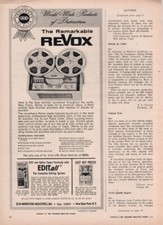 Revox - Reel Deck - Original Magazine Ad - 1966