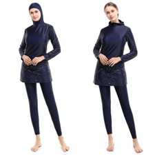 Muslim Islamic Women Full Cover Burkinis Sets Modest Swimwear Beach Bathing Suit
