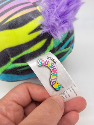 Squishmallow Rainbow Zebra 5” Purple Mohawk And Tail Super Soft cute - Picture 5 of 5