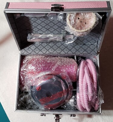 INHALE BRIGHT HOT PINK GLASS HOOKA in PINK suit case - NEW! - RARE!