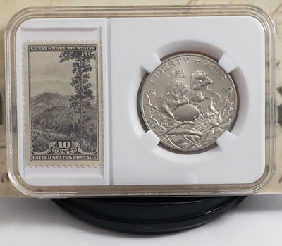 2008-S Bald Eagle Commemorative Half Dollar with Vintage Stamps - Nice W24