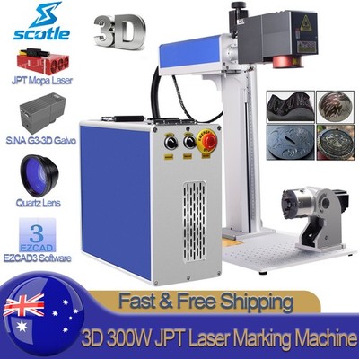 3D 300W JPT M7 MOPA Fiber Laser Marking Machine Curved Relief Deep Engraving AU