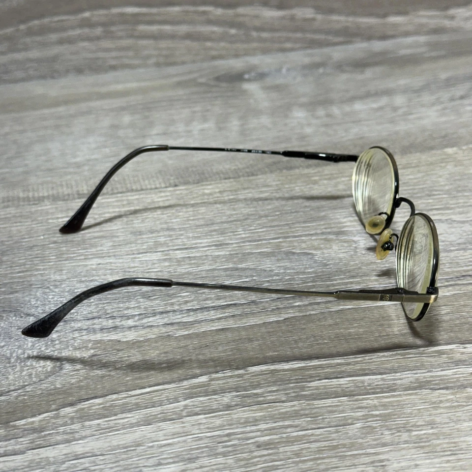 Monturas de gafas Brooks Brothers redondas ovaladas de metal 49-20-140 negro dorado Foto 3 de 4