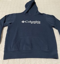Columbia PFG Youth Large 14/16 Navy Hooded Sweatshirt Casual Pullover Front Pock