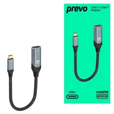 Prevo USBC-HDMI-ADA Display Converter Adapter Usb Type-C M To Hdmi F 0.2M Black